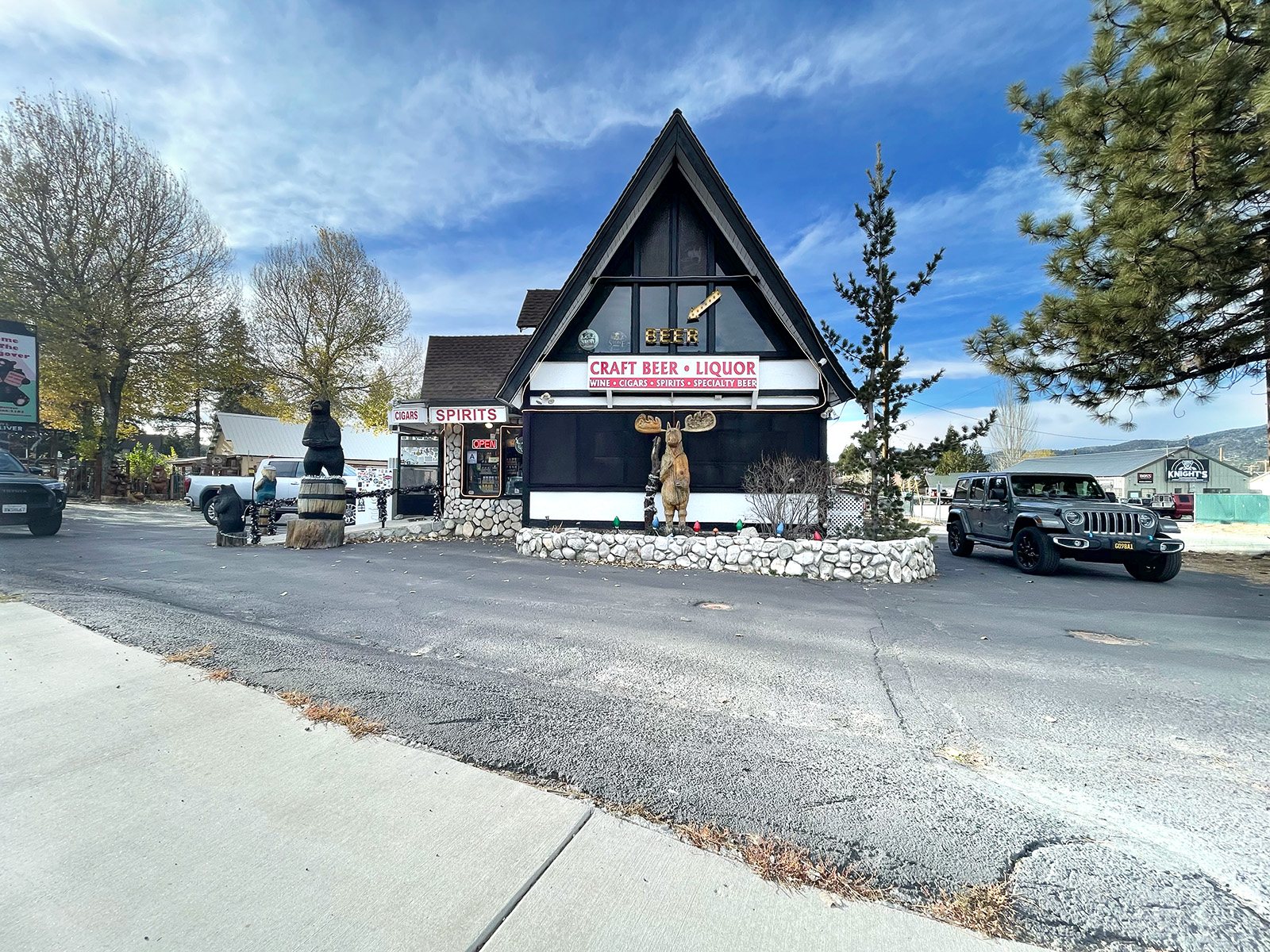 Daytime storefront of Home of the Hangover in Big Bear Lake